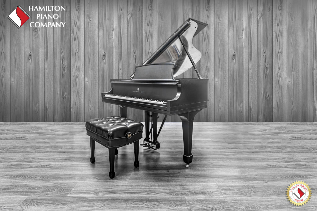 Steinway Model LBaby Grand Piano with custom carbon fiber and a qrs player system from Hamilton Piano Company in West Palm Beach