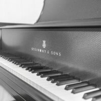 Steinway Model LBaby Grand Piano with custom carbon fiber and a qrs player system from Hamilton Piano Company in West Palm Beach