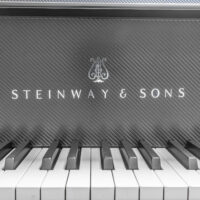 Steinway Model LBaby Grand Piano with custom carbon fiber and a qrs player system from Hamilton Piano Company in West Palm Beach