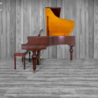 A satin Mahogony story & clark baby grand piano located at hamilton piano company in west palm beach