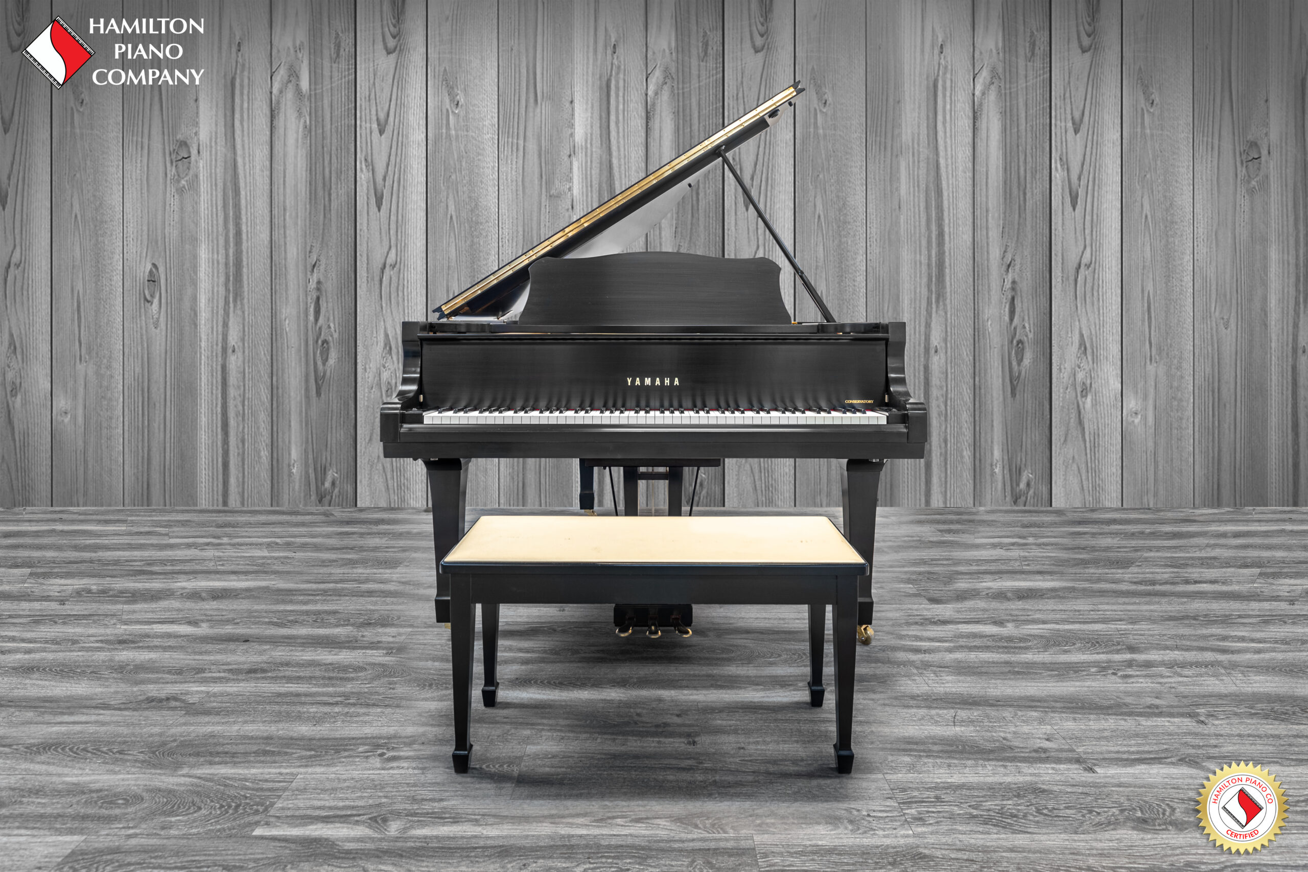 Satin Ebony Yamaha C3 Grand Piano for sale near me, Hamilton Piano co West Palm Beach