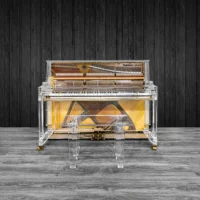 a custom built acrylic piano by hamilton piano company