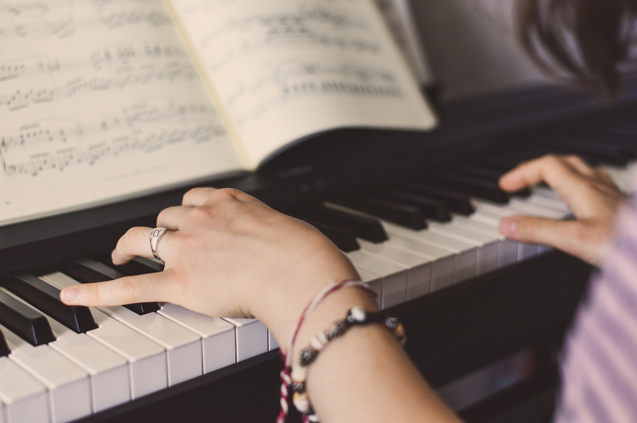 Playing a piano