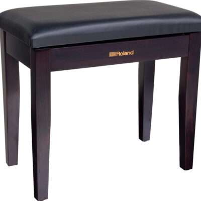 Roland RPB-100 piano bench in rosewood finish with cushioned black vinyl seat top