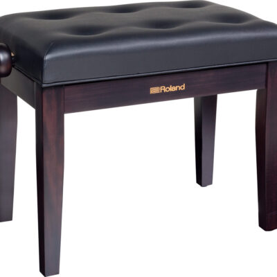 Roland rpb-300rw adjustable piano bench with cushioned seat in rosewood finish.
