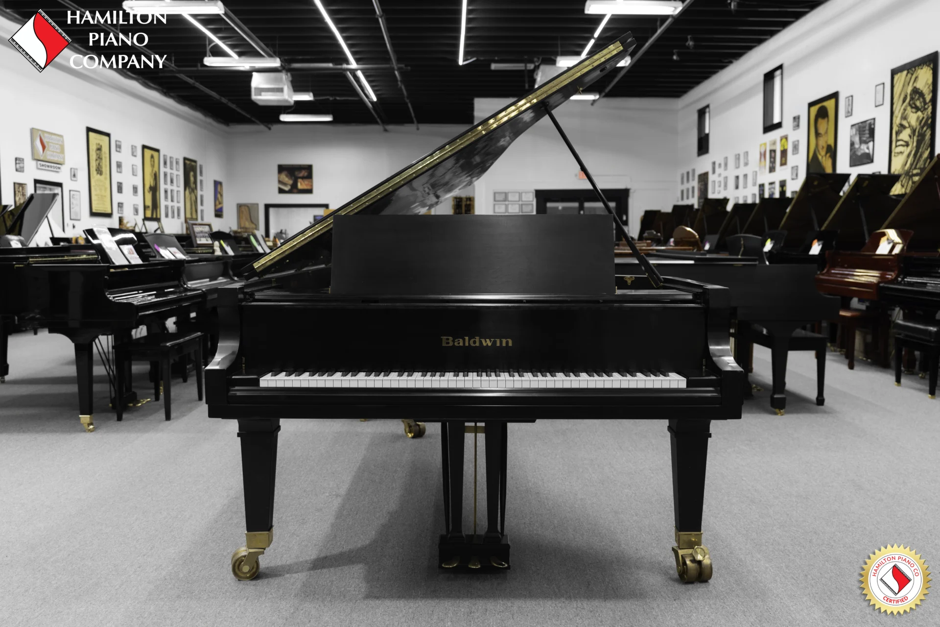 A 9ft Baldwin SD concert grand piano in hand-rubbed satin ebony finish