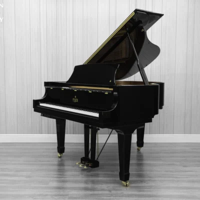 an Essex EGP-161 baby grand piano in a high polish ebony finish