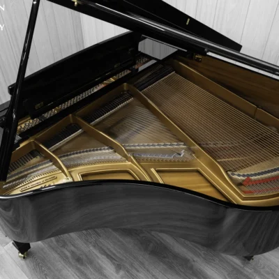 an Essex EGP-161 baby grand piano in a high polish ebony finish
