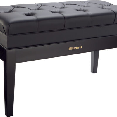 Roland RPB-D500PE adjustable duet piano bench with storage compartment. high polish ebony finish.