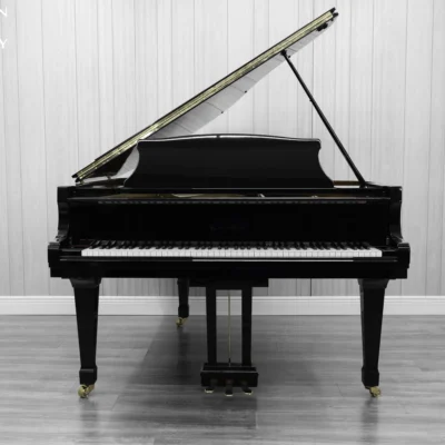 A Kawai RX-3 grand piano in a high-polish ebony finish.