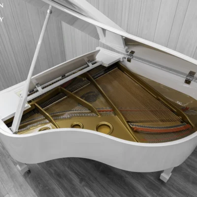 Samick SG-161 Baby Grand Piano in high-polish white finish