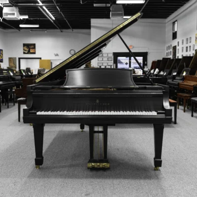 A 9ft Steinway D Concert Grand Piano in hand-rubbed satin ebony finish.